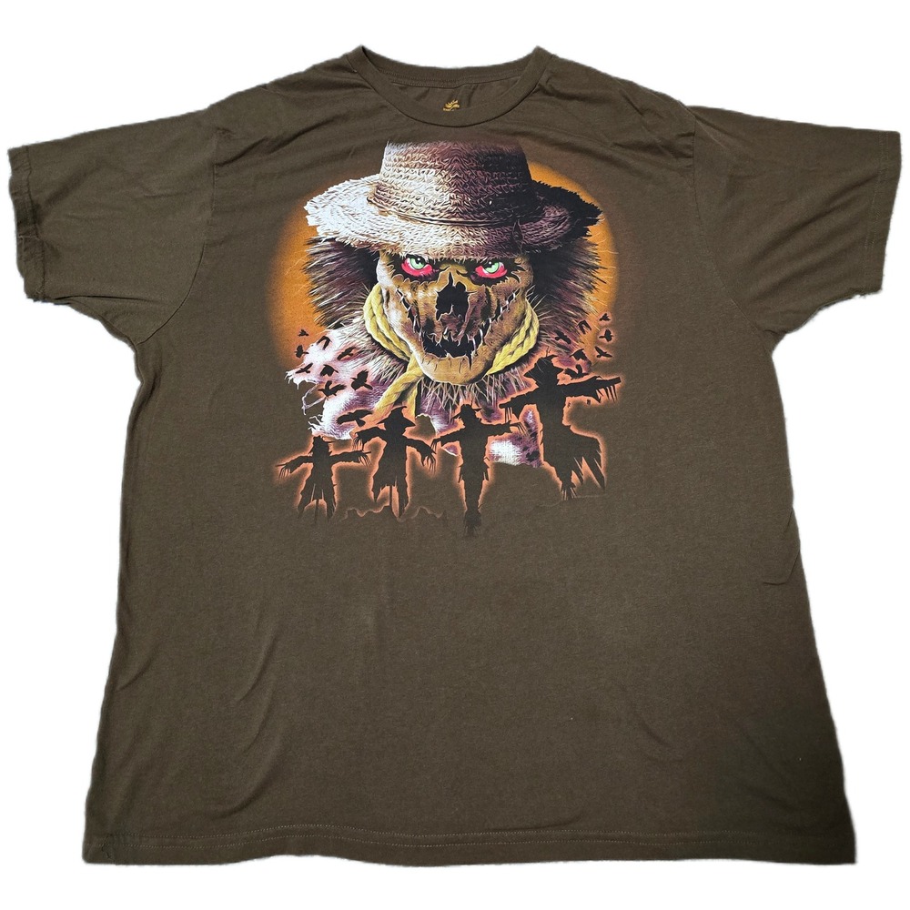 Halloween Celebrate! Scary Scarecrow Graphic Print T-Shirt Men's XL (D)‎